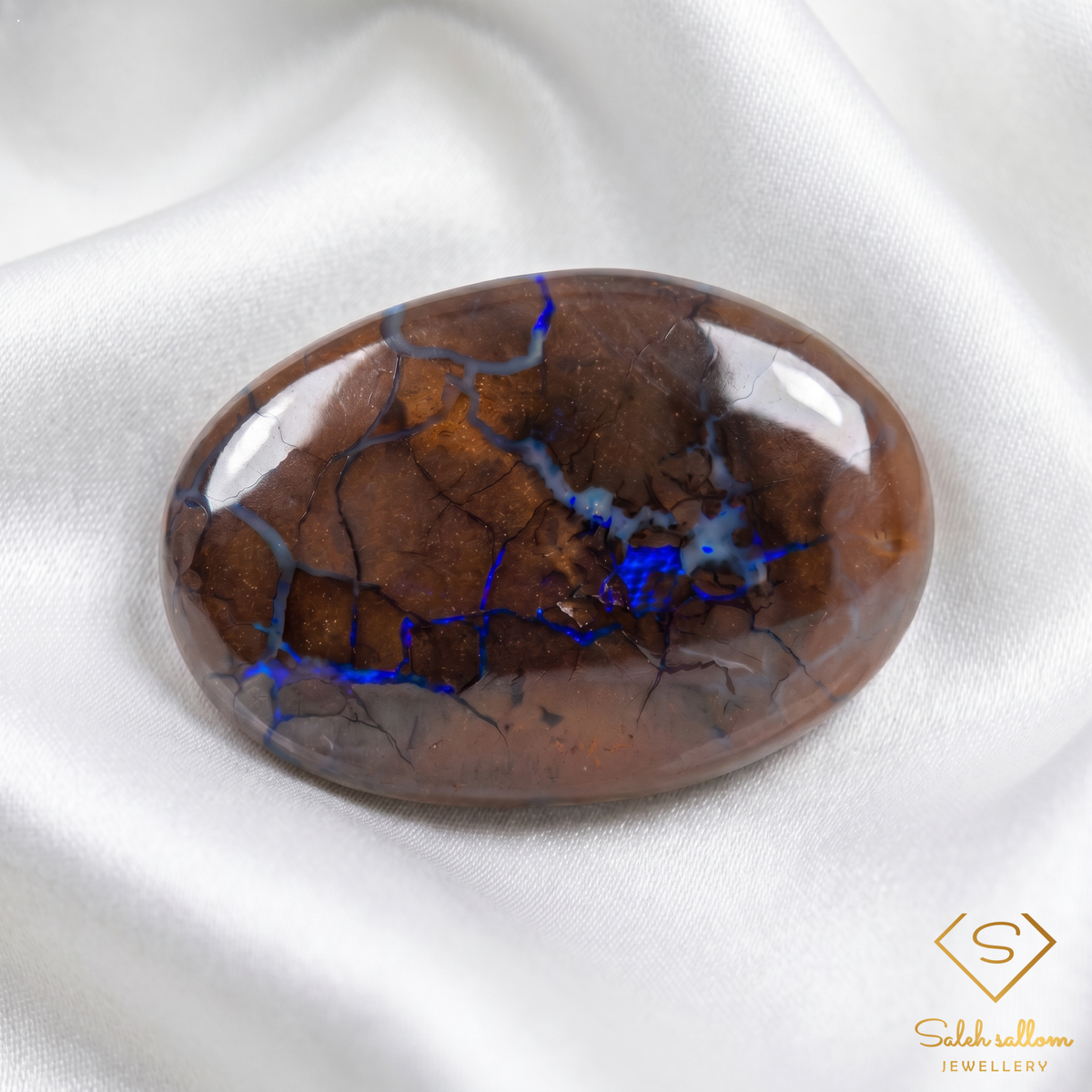 Natural Australian Winton Matrix Boulder Opal | 39.93 Carat Rectangle Cabochon | Electric Blue Vein Collector Gemstone