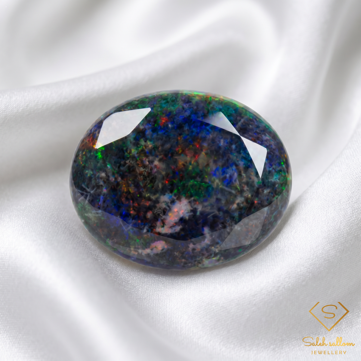Natural Andamooka Matrix Opal | 2.04 Carat Oval Cabochon | Treated Australian Play-of-Color Opal Gemstone