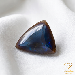 Rare Australian Crystal Black Opal | 0.81 Carat Freeform Cabochon | Floral Flash Play-of-Color Gemstone
