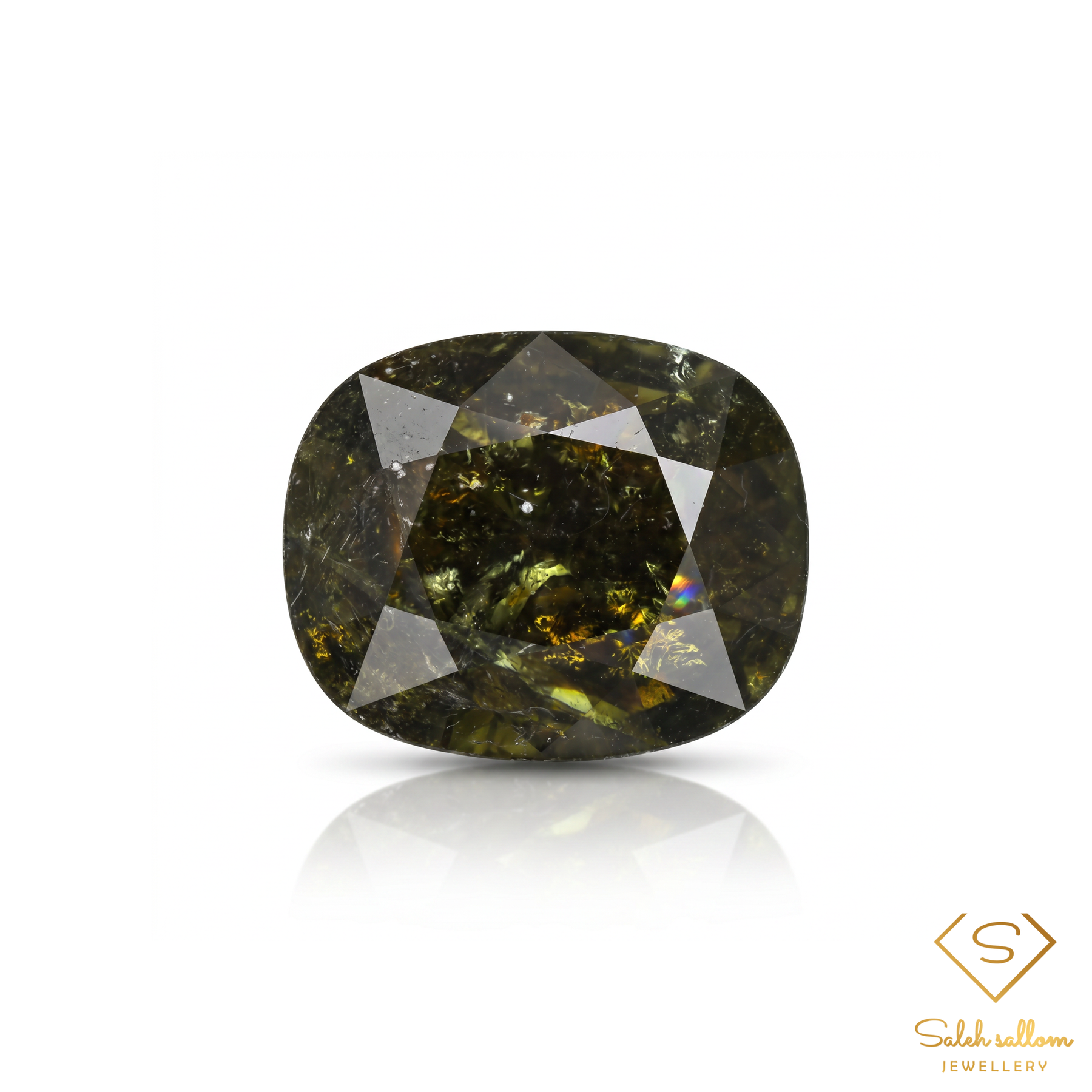 Natural Unheated Olive Green Tourmaline | 6.61 Carat Cushion Cut Mozambique Gemstone | Collector Investment Stone