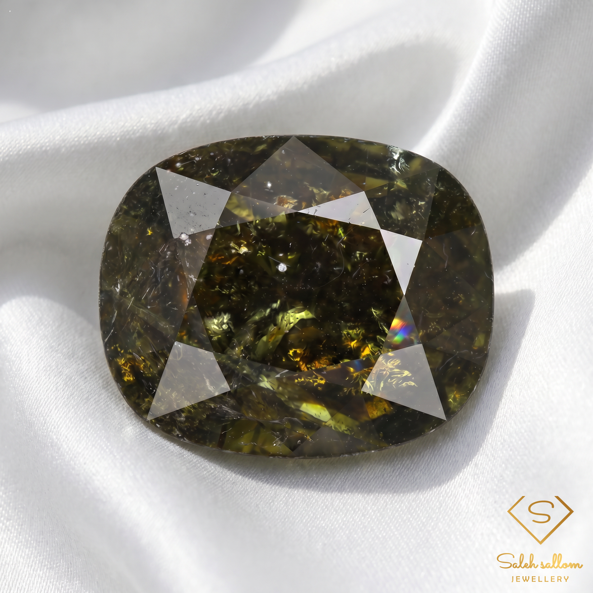 Natural Unheated Olive Green Tourmaline | 6.61 Carat Cushion Cut Mozambique Gemstone | Collector Investment Stone
