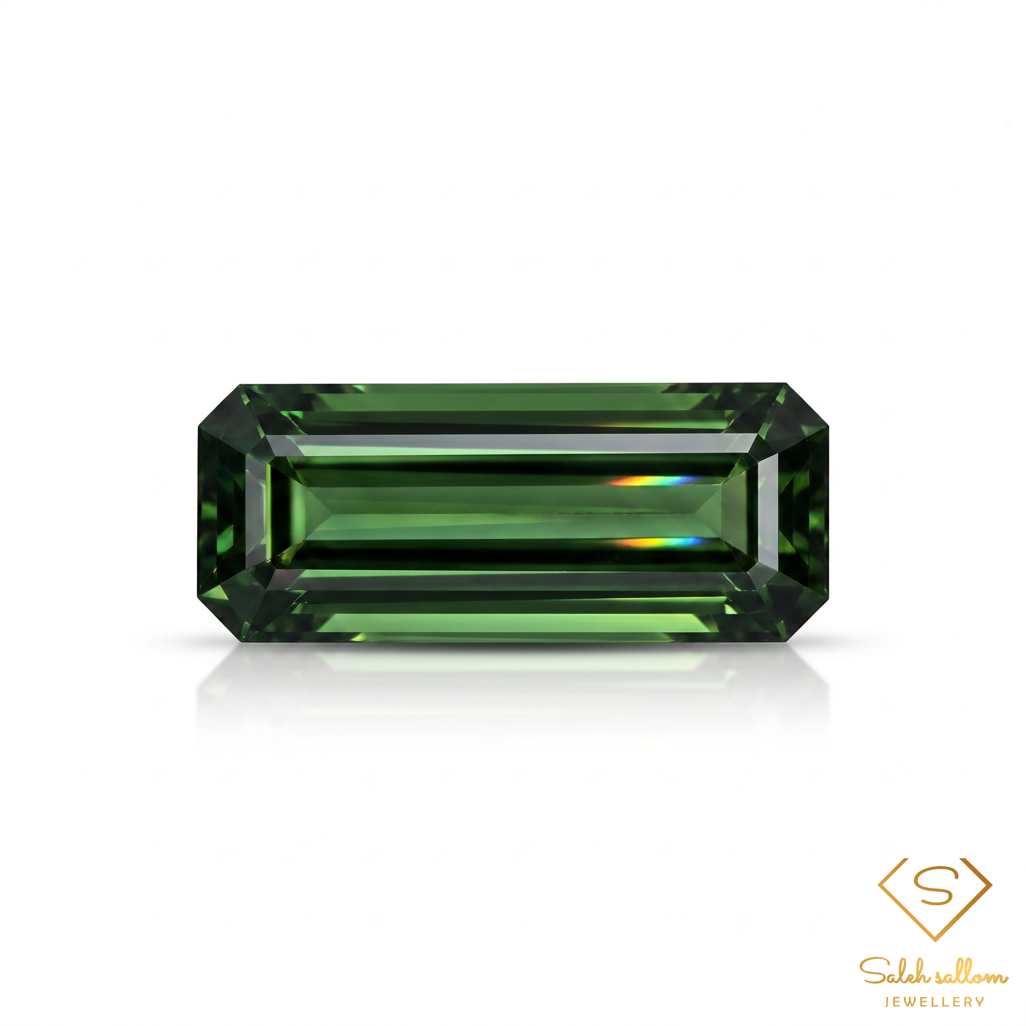 Natural Unheated Green Tourmaline | 1.67 Carat Octagon Step Cut Mozambique Gemstone | Fine Collector Quality Main image