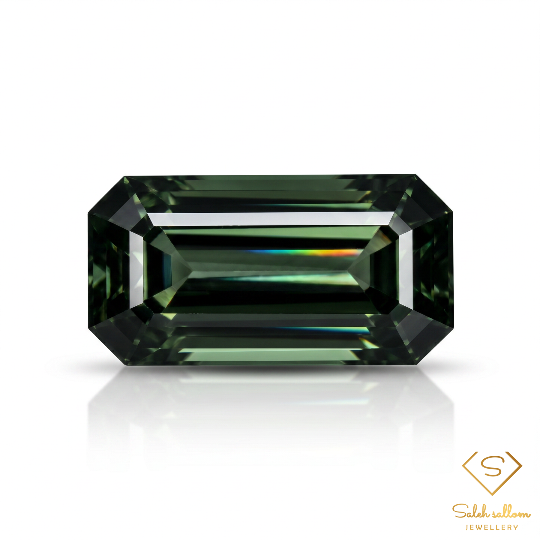 Natural Unheated Green Tourmaline | 1.37 Carat Emerald Cut Mozambique Gemstone | Deep Forest Green Collector Stone