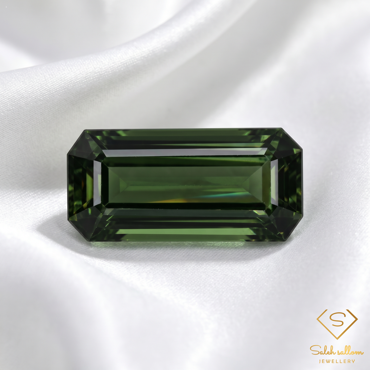 Natural Unheated Green Tourmaline | 1.27 Carat Emerald Cut Mozambique Gemstone | Deep Green Precision-Cut Collector Stone