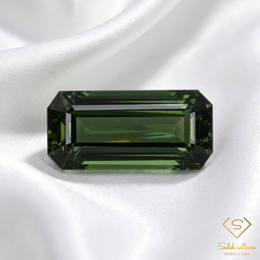 Natural Unheated Green Tourmaline | 1.27 Carat Emerald Cut Mozambique Gemstone | Deep Green Precision-Cut Collector Stone