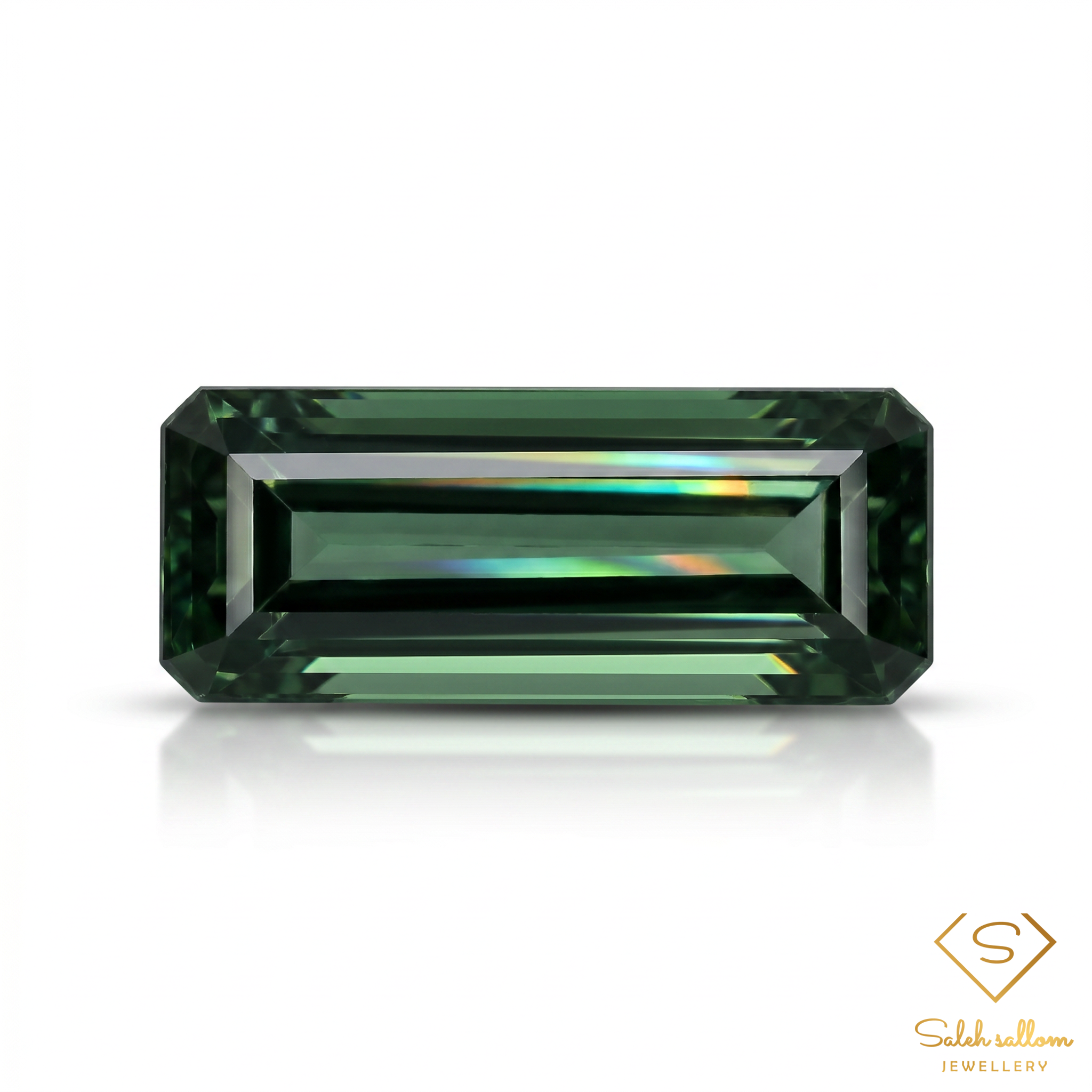 Natural Unheated Green Tourmaline | 1.32 Carat Long Octagon Step Cut Mozambique Gemstone | Elegant Collector Tourmaline Main image