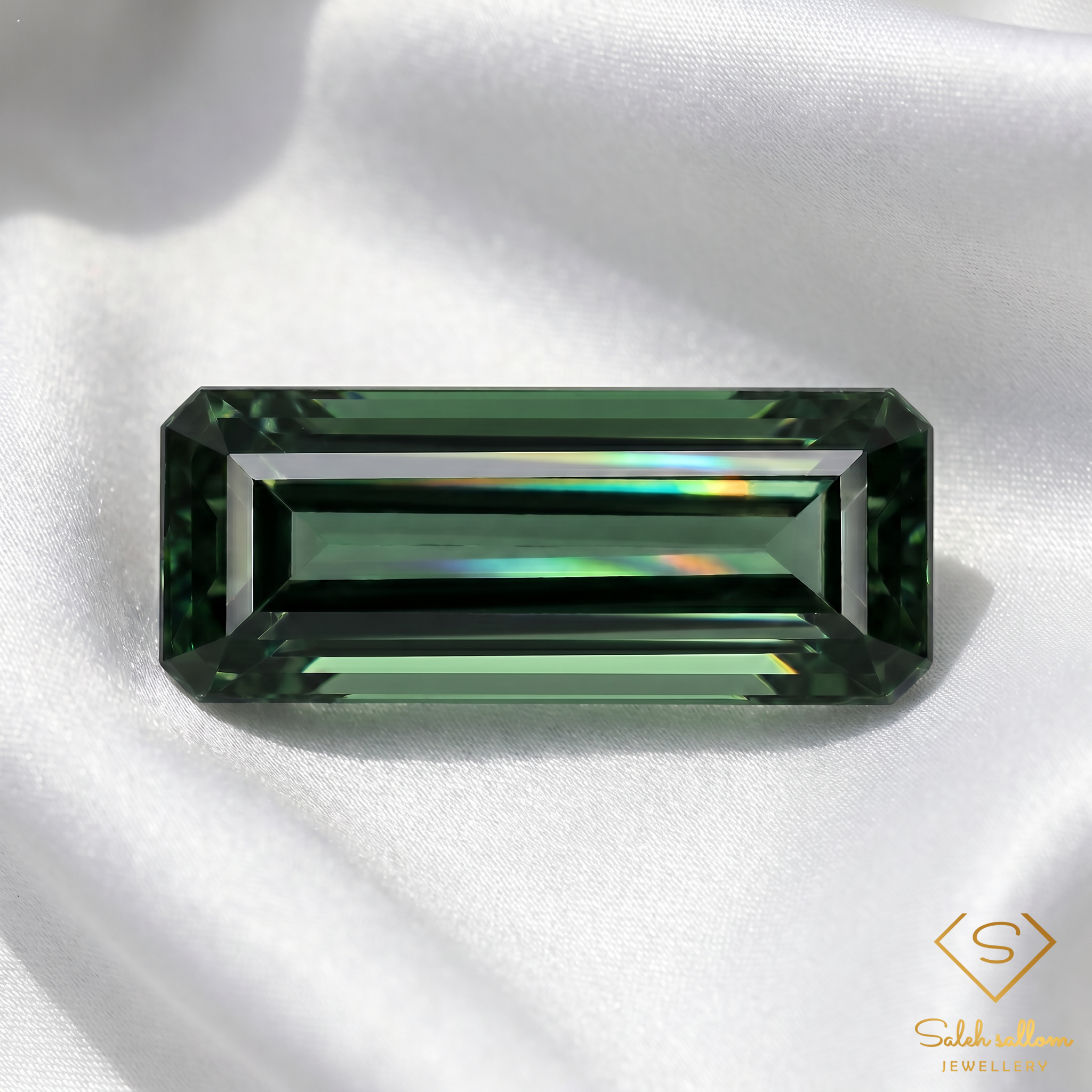 Natural Unheated Green Tourmaline | 1.32 Carat Long Octagon Step Cut Mozambique Gemstone | Elegant Collector Tourmaline Secondary image