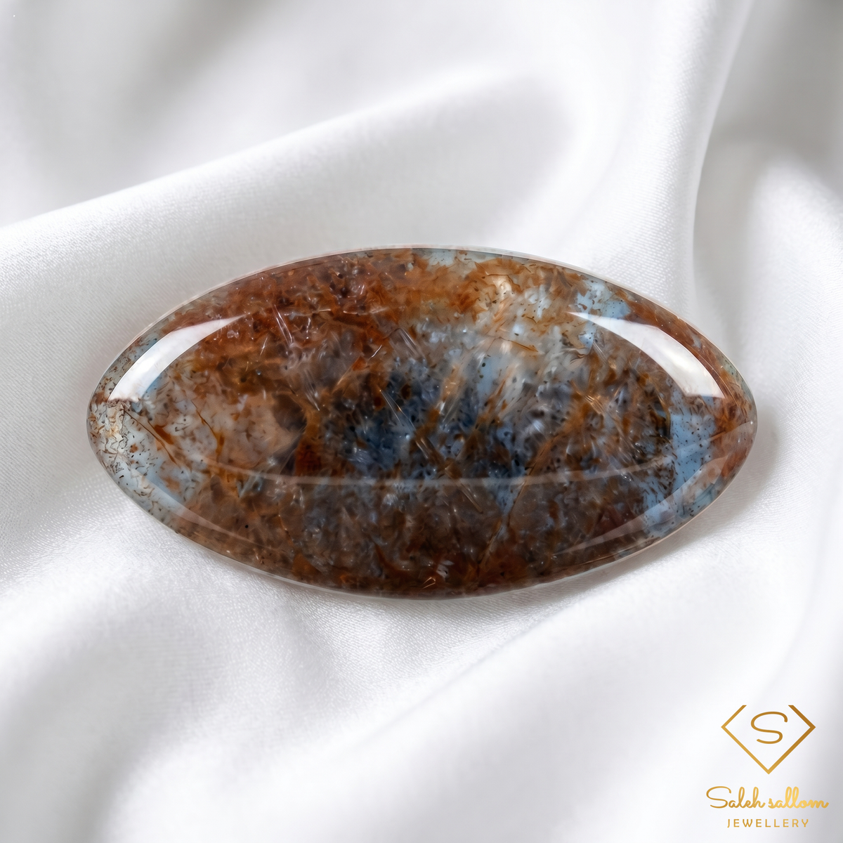 Natural Brown-Blue Tourmaline Cabochon | 7.76 Carat Marquise Cut | Unheated Collector Gemstone