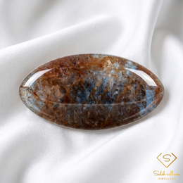 Natural Brown-Blue Tourmaline Cabochon | 7.76 Carat Marquise Cut | Unheated Collector Gemstone