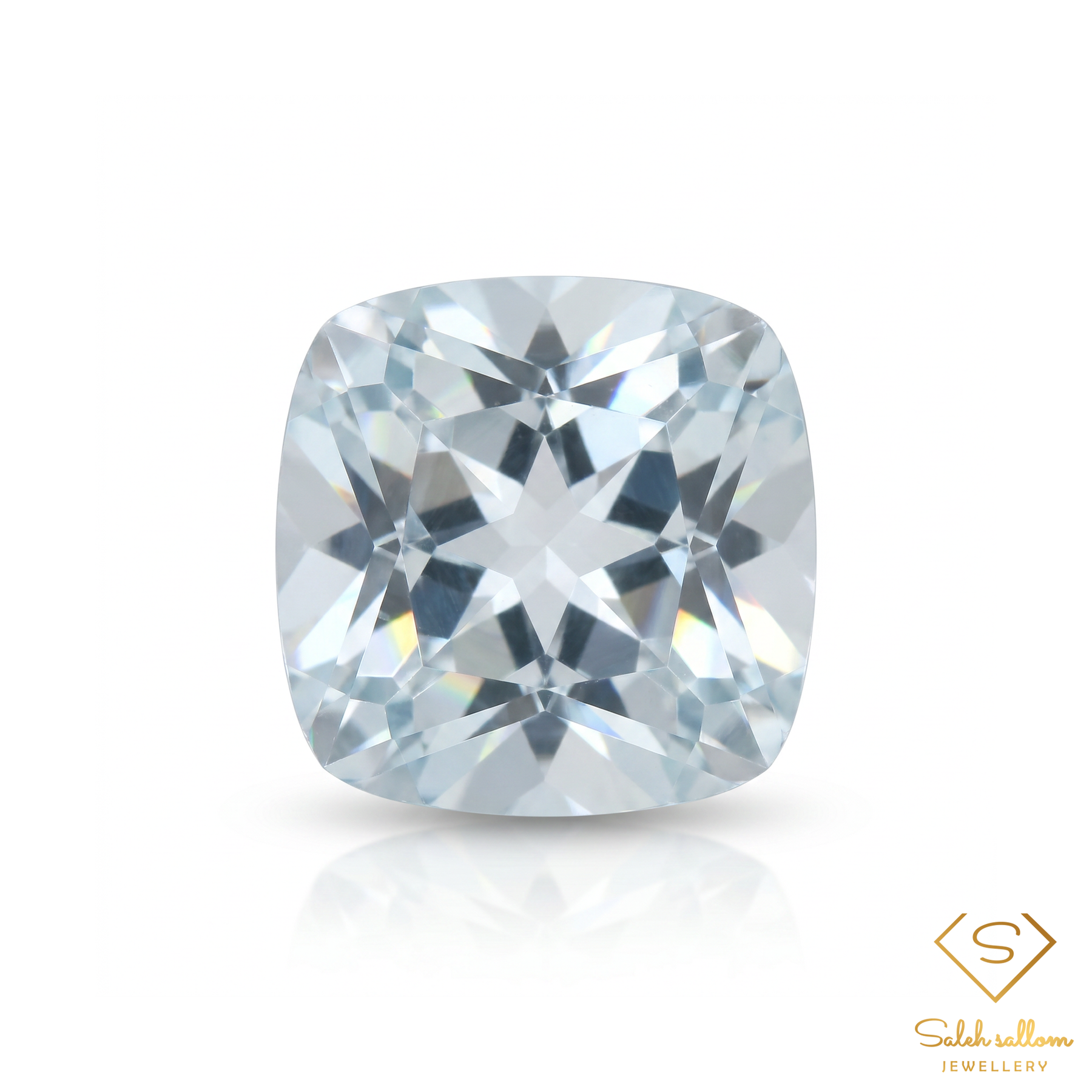 Natural White Topaz | 2.46 Carat Cushion Cut | Elegant Colorless Precision-Cut Gemstone