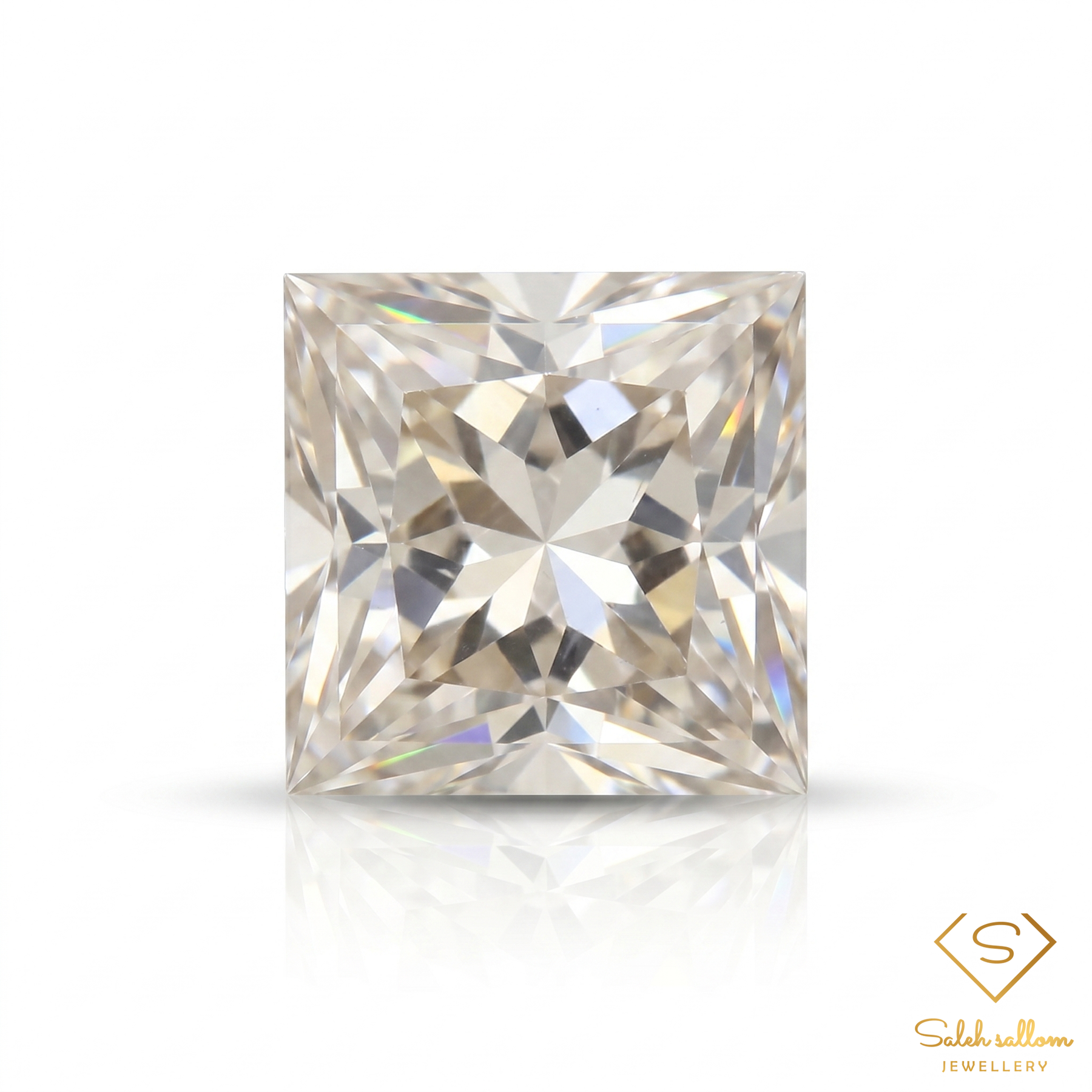 Natural Champagne Topaz | 4.20 Carat Princess Cut | Unheated Square Gemstone