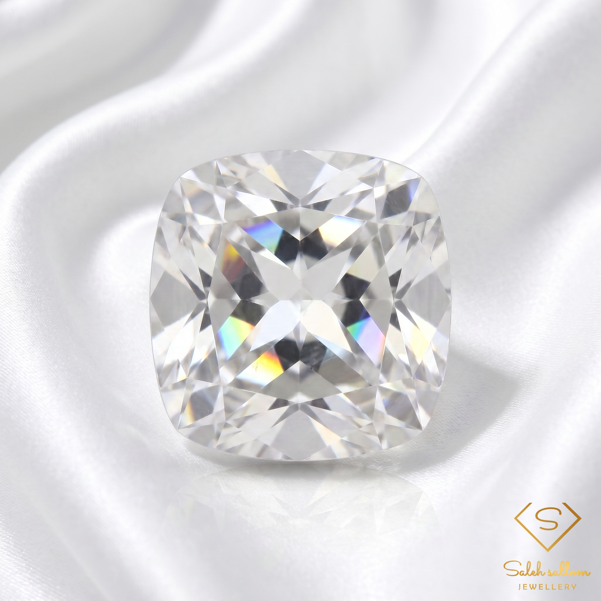 Natural White Topaz | 6.68 Carat Cushion Cut | Colorless Precision-Cut Gemstone