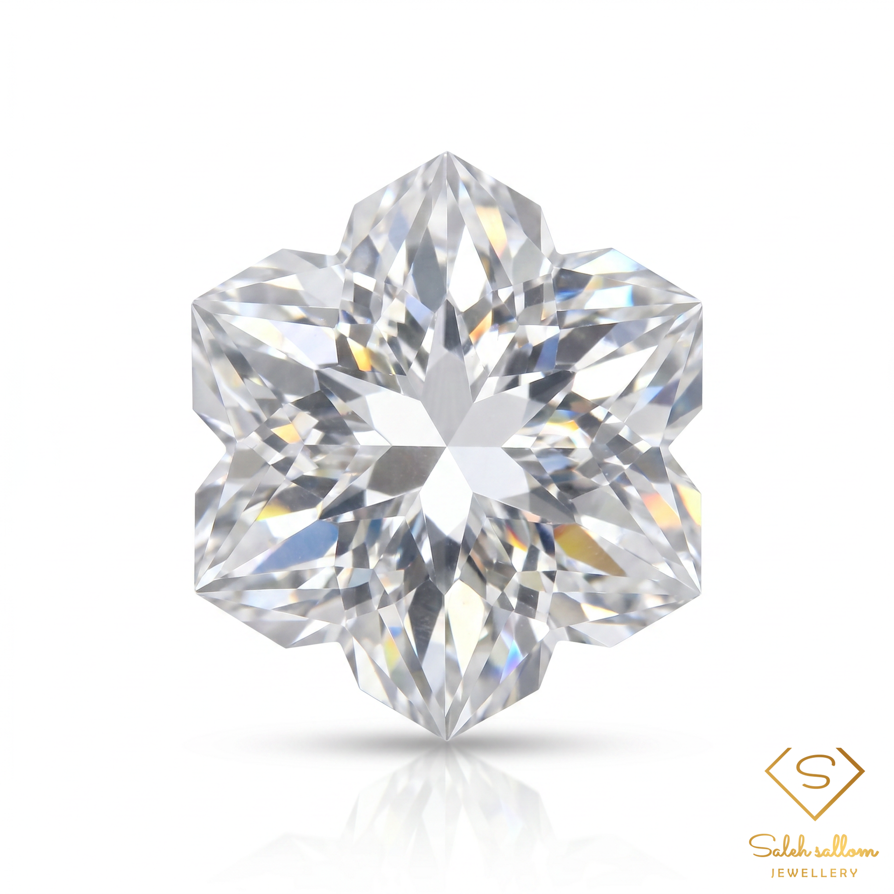 Natural White Topaz Snowflake Cut | 5.68 Carat Unheated Brazilian Topaz | Precision Fantasy Cut Gemstone