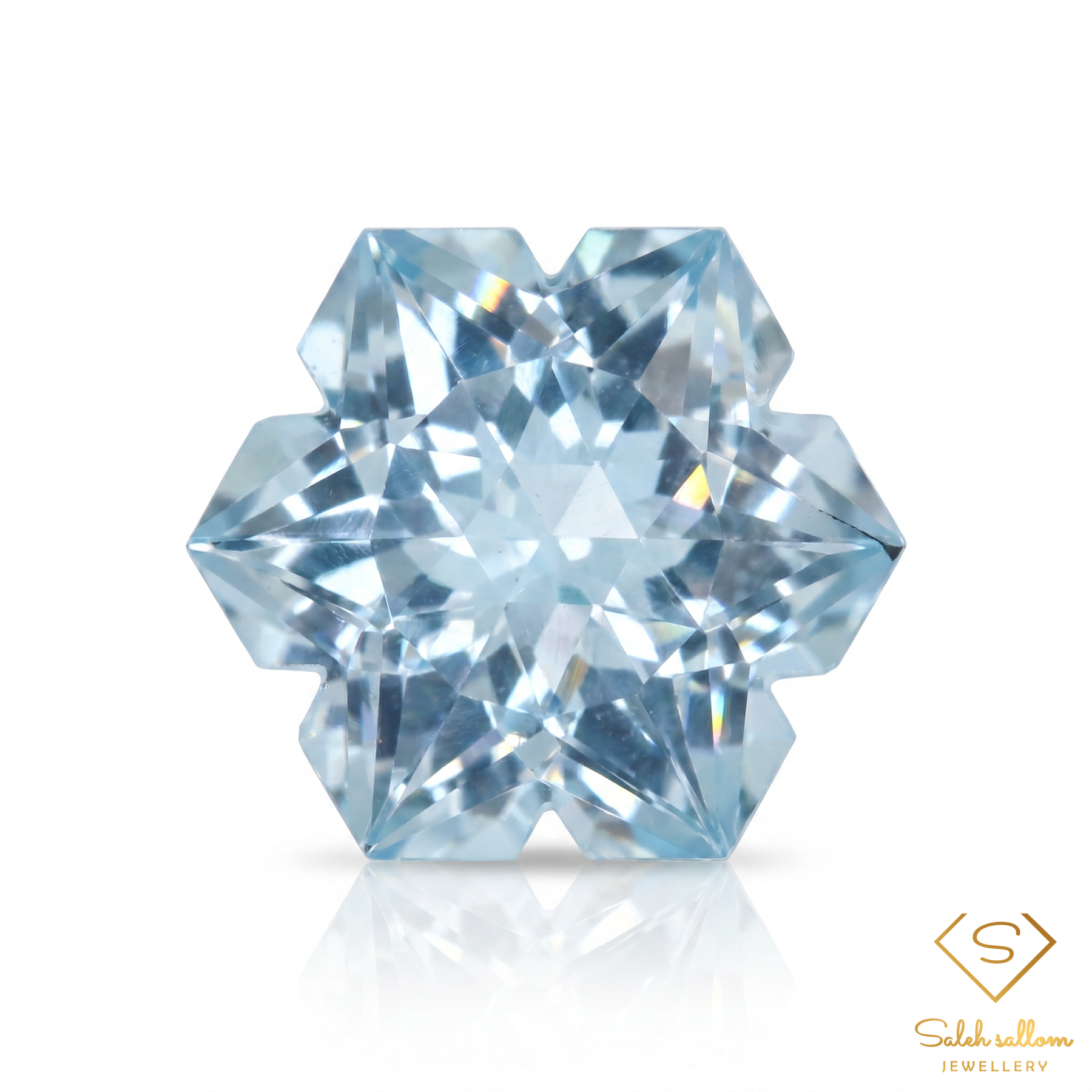 Natural Sky Blue Topaz Snowflake Cut | 3.31 Carat Brazilian Topaz | Precision Fantasy Cut Collector Gemstone