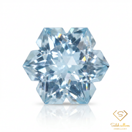 Natural Sky Blue Topaz Snowflake Cut | 3.31 Carat Brazilian Topaz | Precision Fantasy Cut Collector Gemstone