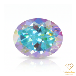 Natural Mystic Topaz | 3.55 Carat Oval Cut Gemstone | Multi-Color Coated Collector Stone