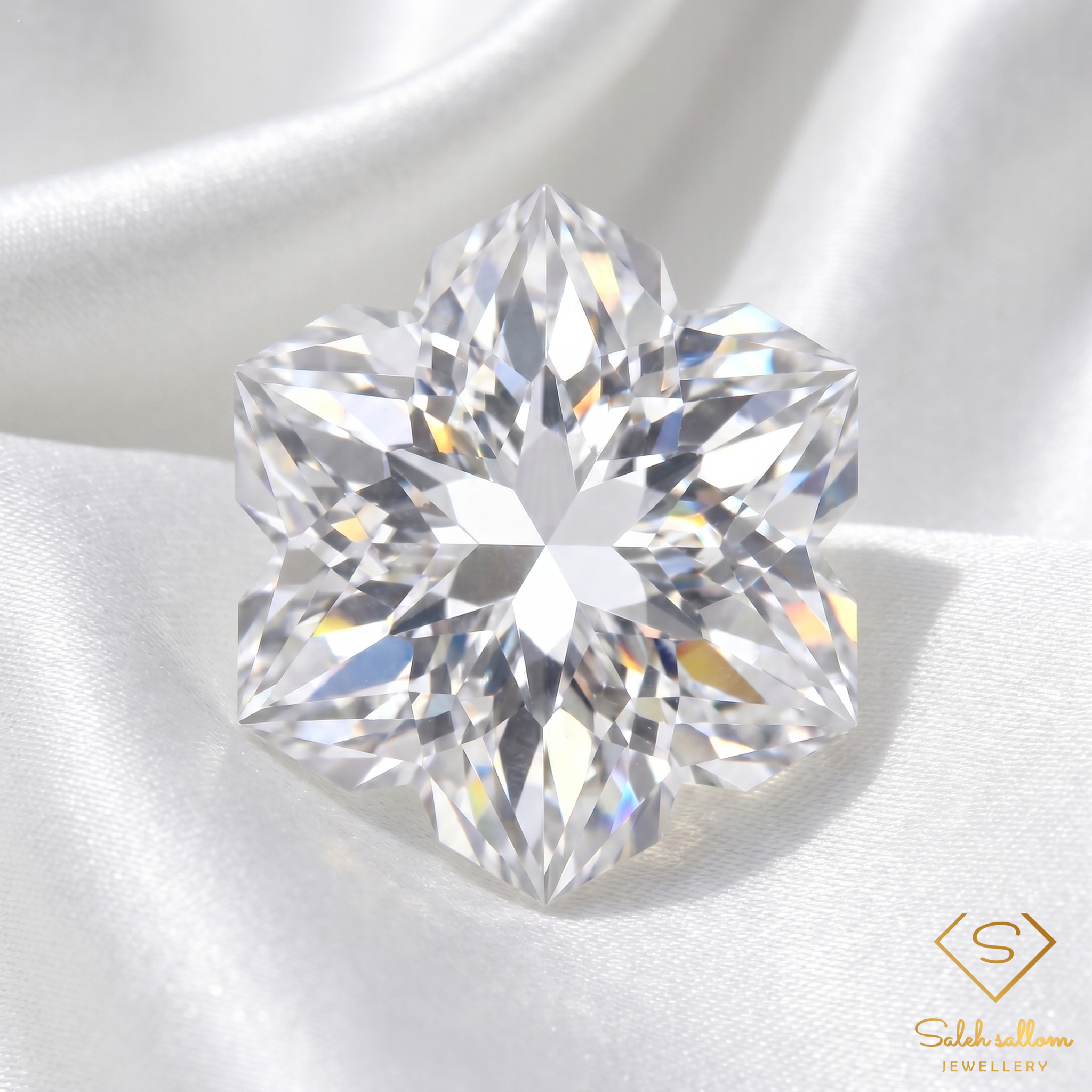 Natural White Topaz Snowflake Cut | 5.68 Carat Unheated Brazilian Topaz | Precision Fantasy Cut Gemstone Secondary image