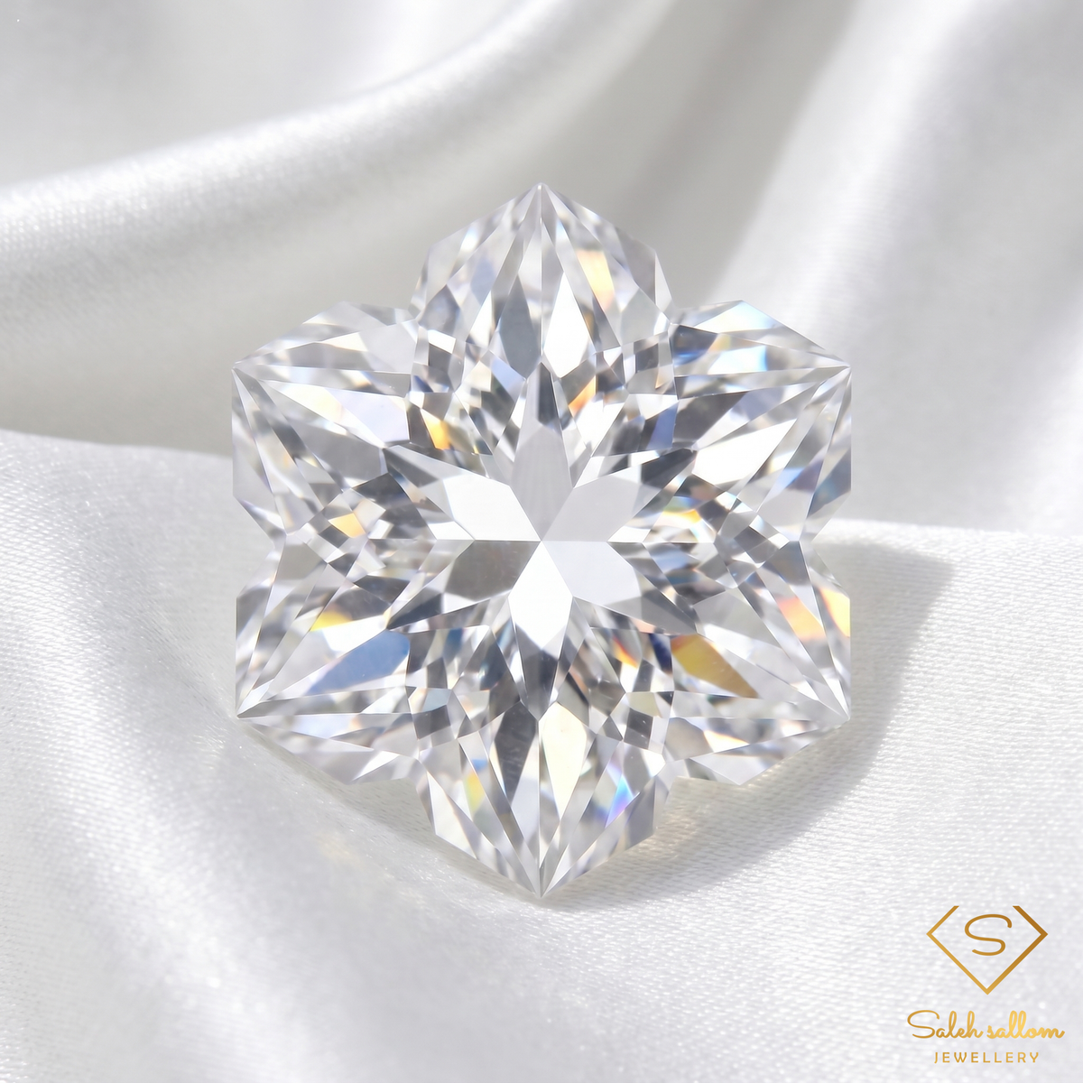 Natural White Topaz Snowflake Cut | 5.68 Carat Unheated Brazilian Topaz | Precision Fantasy Cut Gemstone