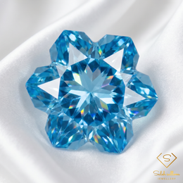 Natural Blue Topaz Snowflake Cut | 3.31 Carat Brazilian Topaz | Precision Fantasy Cut Collector Gemstone