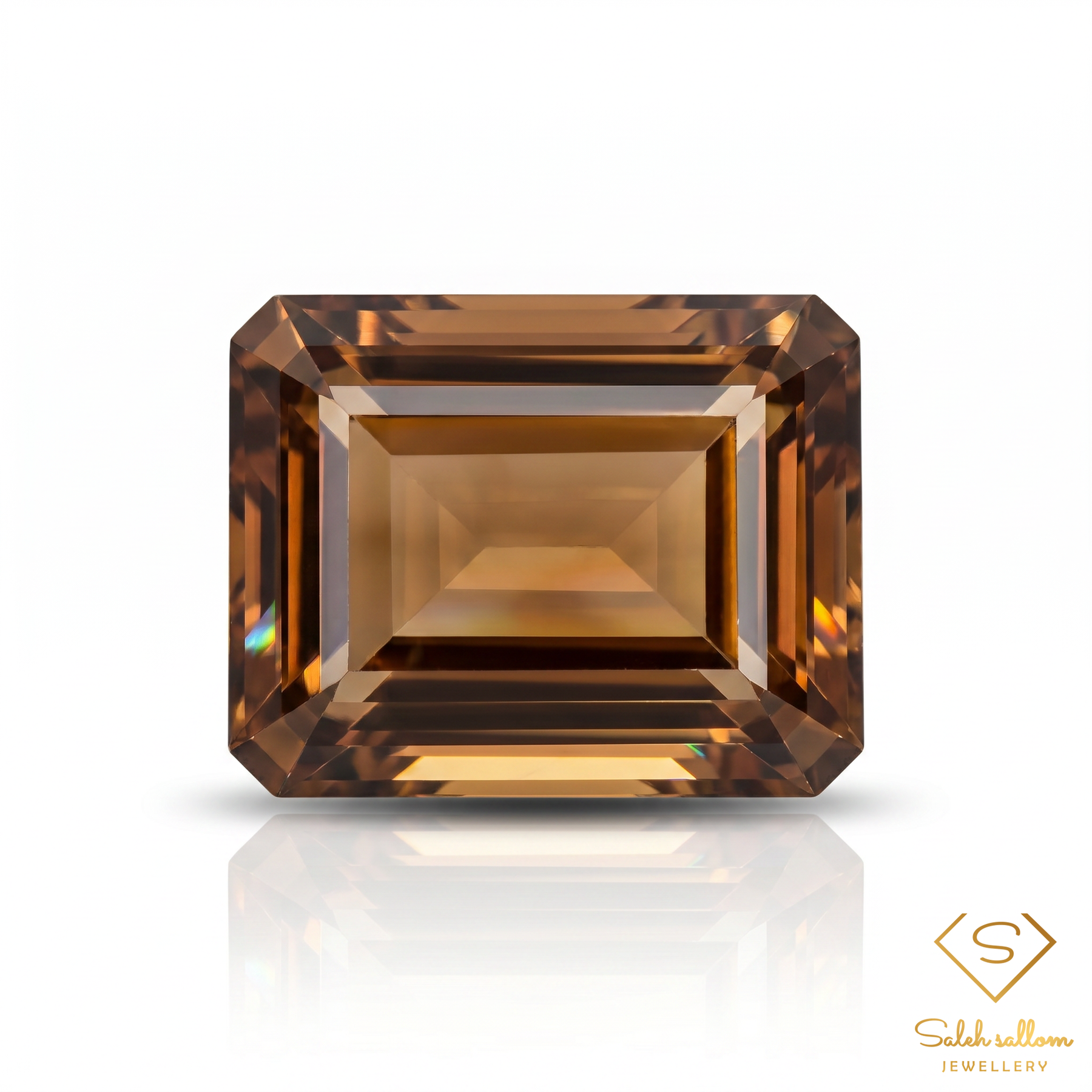 Natural Champagne Topaz | 14.95 Carat Octagon Step Cut | Large Brazilian Collector Gemstone