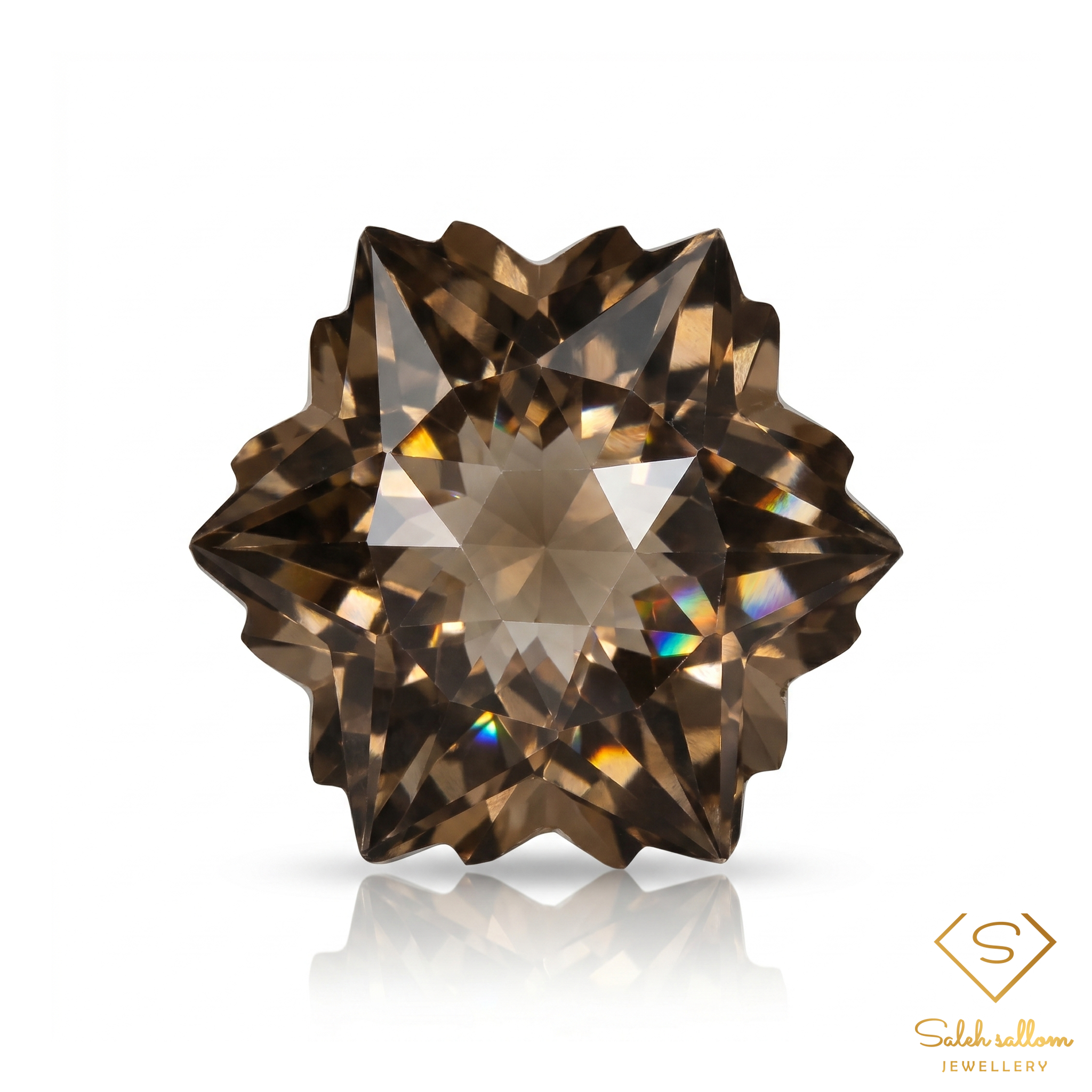 Natural Smoky Quartz Snowflake Cut | 11.13 Carat Brazilian Smoky Quartz | Precision Fantasy Cut Collector Gemstone Main image