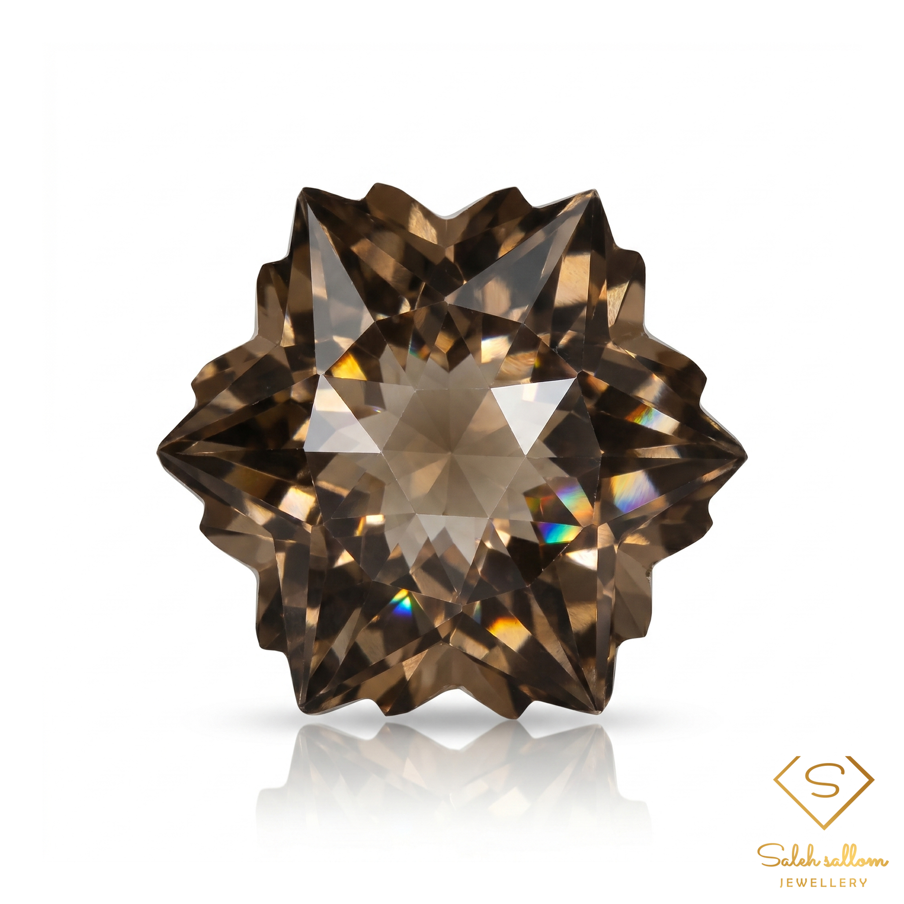 Natural Smoky Quartz Snowflake Cut | 11.13 Carat Brazilian Smoky Quartz | Precision Fantasy Cut Collector Gemstone