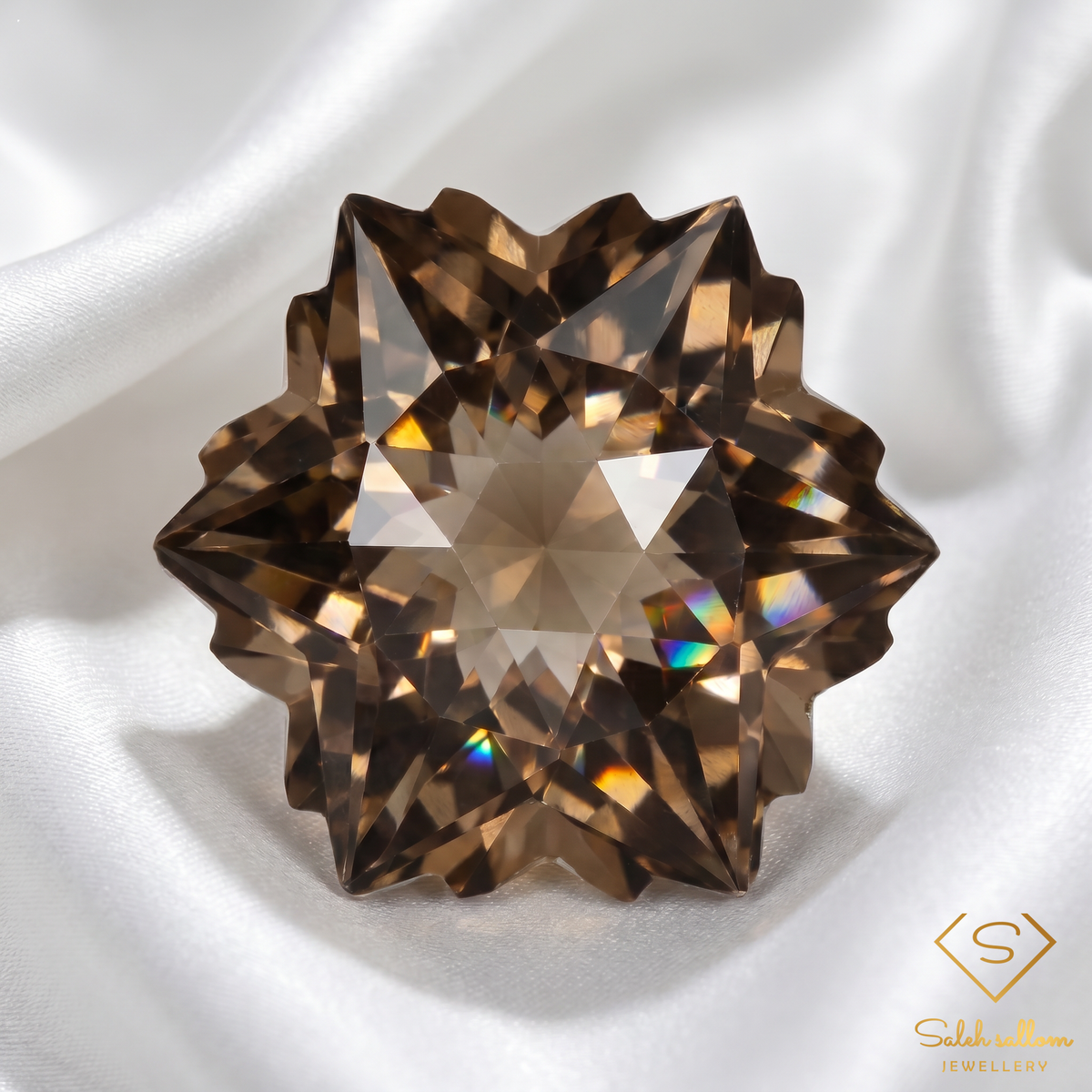 Natural Smoky Quartz Snowflake Cut | 11.13 Carat Brazilian Smoky Quartz | Precision Fantasy Cut Collector Gemstone