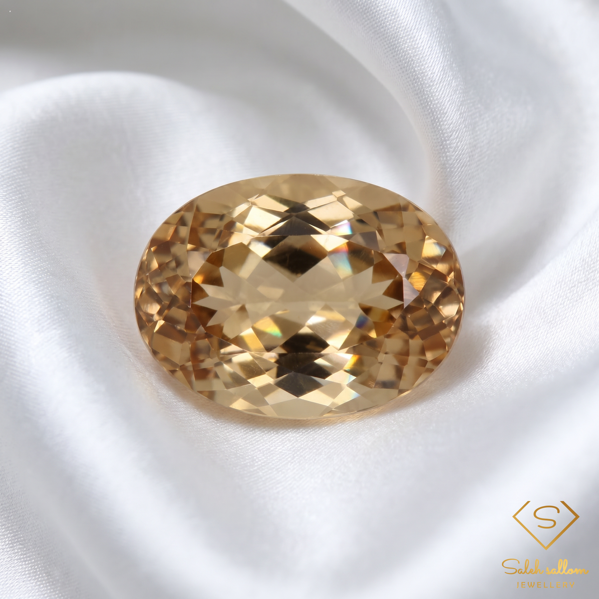 Natural Champagne Topaz | 7.88 Carat Oval Cut Brazilian Topaz | Elegant Collector Gemstone