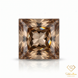 Natural Champagne Topaz | 4.01 Carat Princess Cut Brazilian Topaz | Precision Square Cut Collector Gemstone