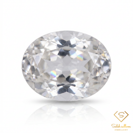 Natural White Topaz Oval Cut | 2.07 Carat Colorless Topaz | Precision Faceted Gemstone