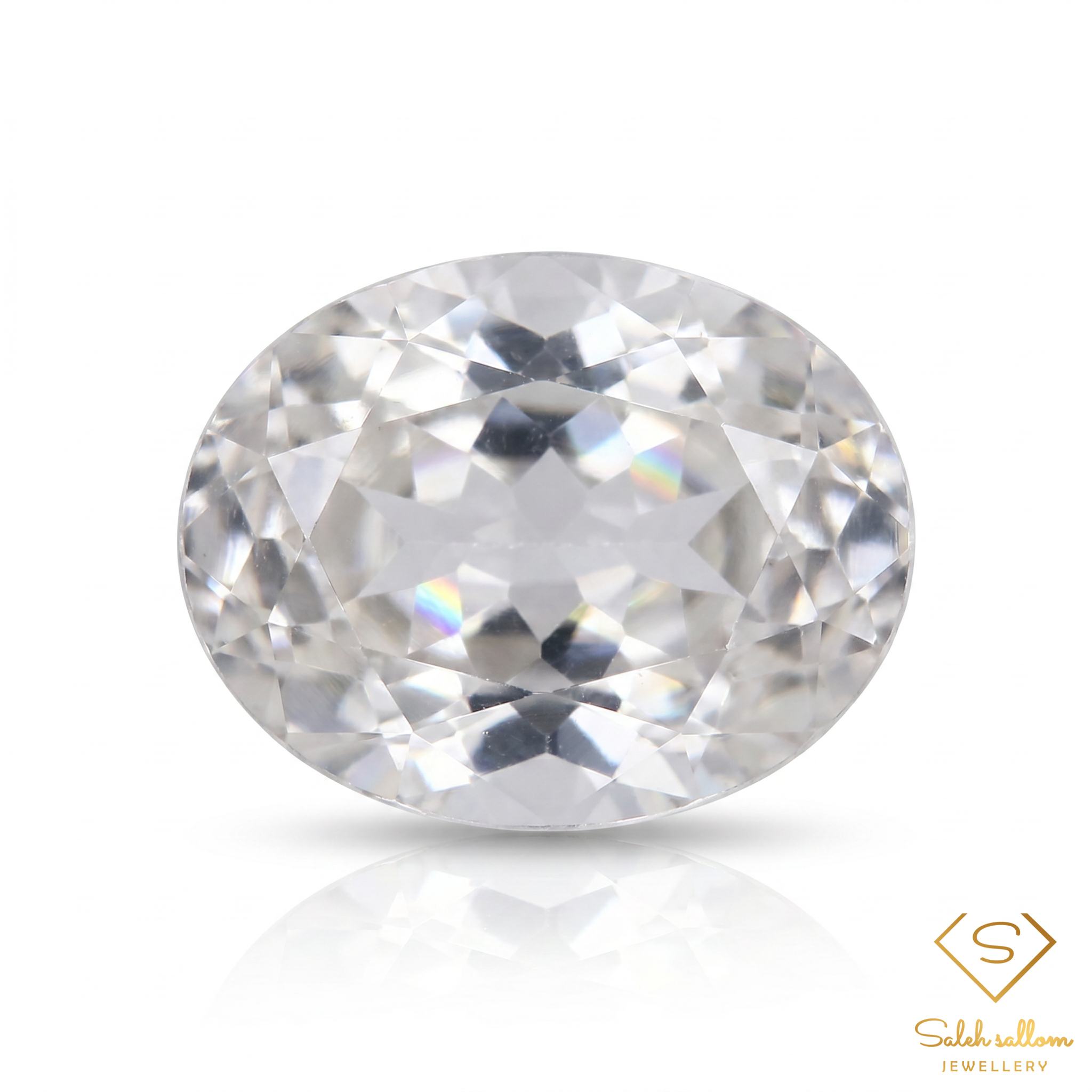 Natural White Topaz Oval Cut | 2.07 Carat Colorless Topaz | Precision Faceted Gemstone