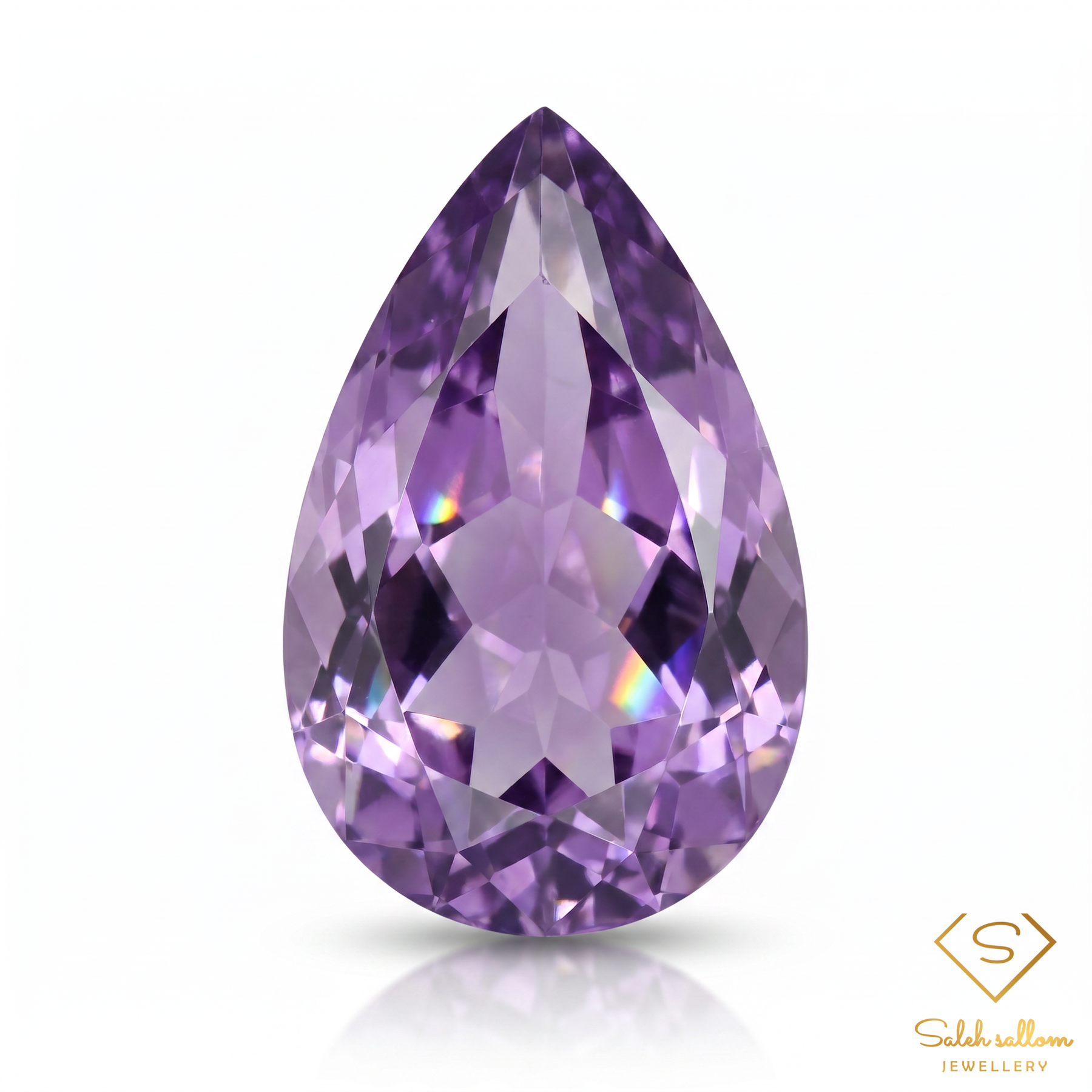 Natural Unheated Purple Amethyst Pear Cut | 22.47 Carat Fine Amethyst Gemstone | Premium Collector Stone