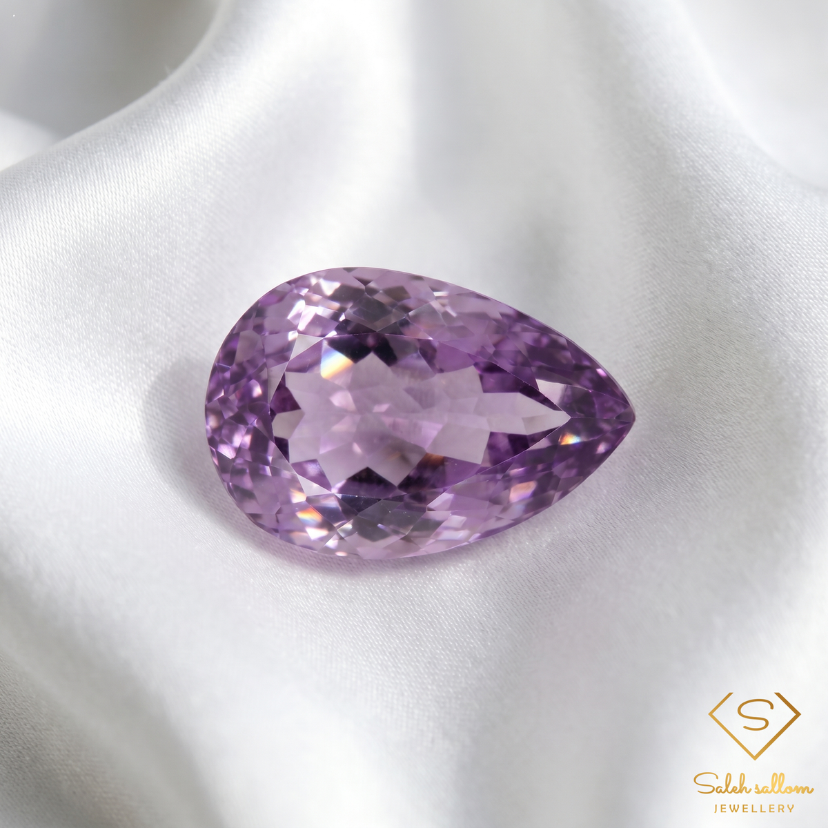 Natural Amethyst | 29.65 Carat Pear Mixed Cut | Lavender Purple Quartz Gemstone