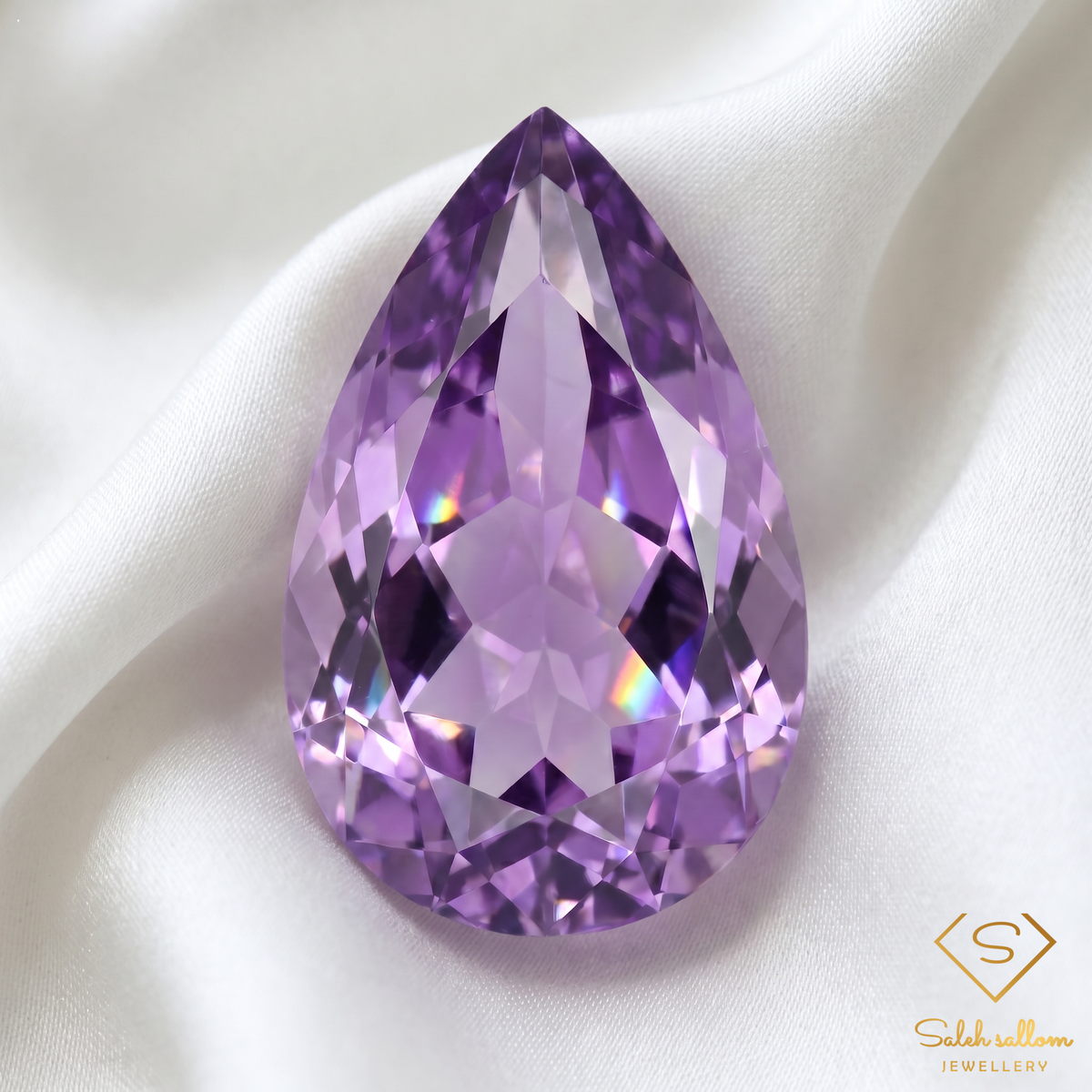 Natural Unheated Purple Amethyst Pear Cut | 22.47 Carat Fine Amethyst Gemstone | Premium Collector Stone