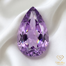 Natural Unheated Purple Amethyst Pear Cut | 22.47 Carat Fine Amethyst Gemstone | Premium Collector Stone