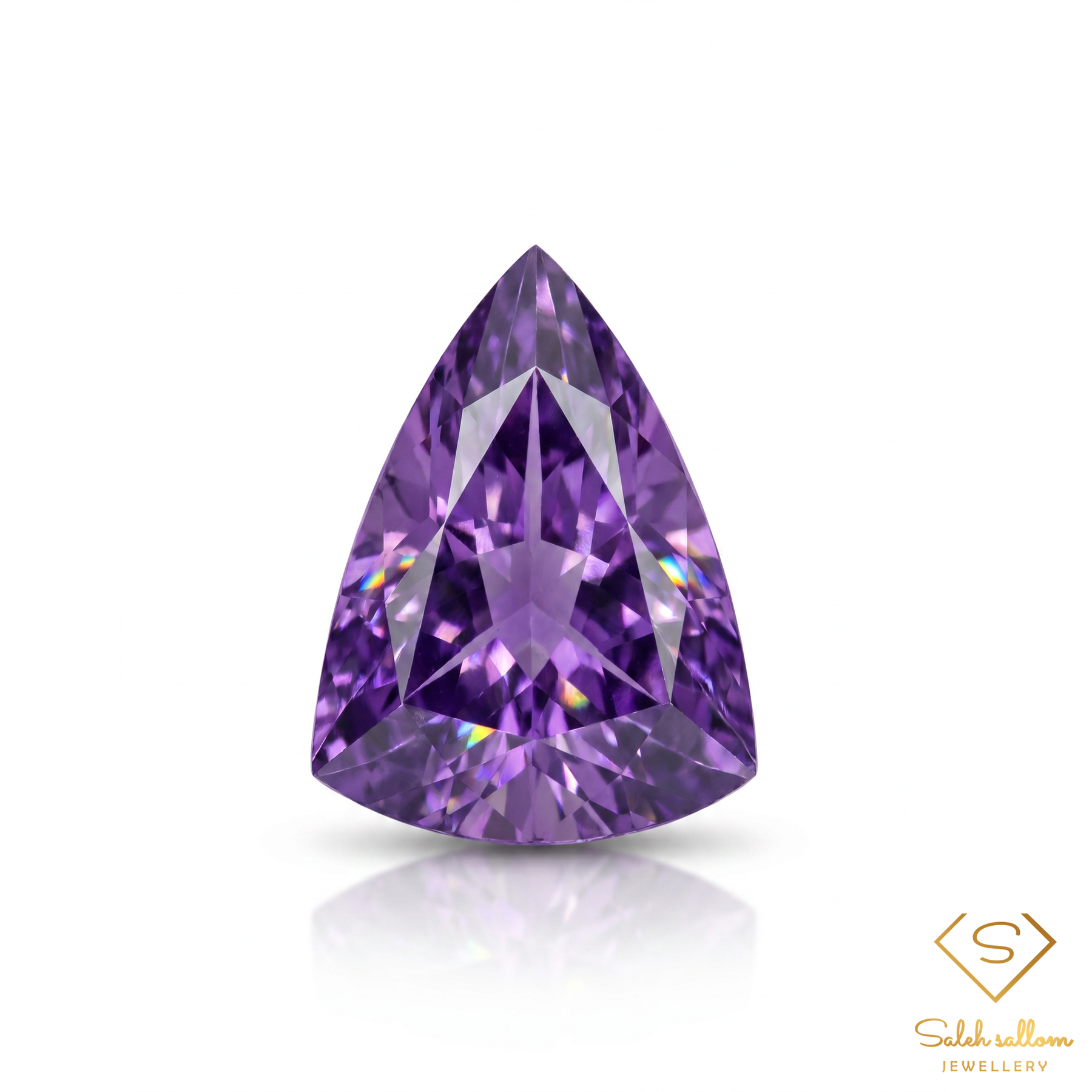Natural Unheated Purple Amethyst Trillion Cut | 27.24 Carat Brazilian Amethyst | Collector Grade Gemstone