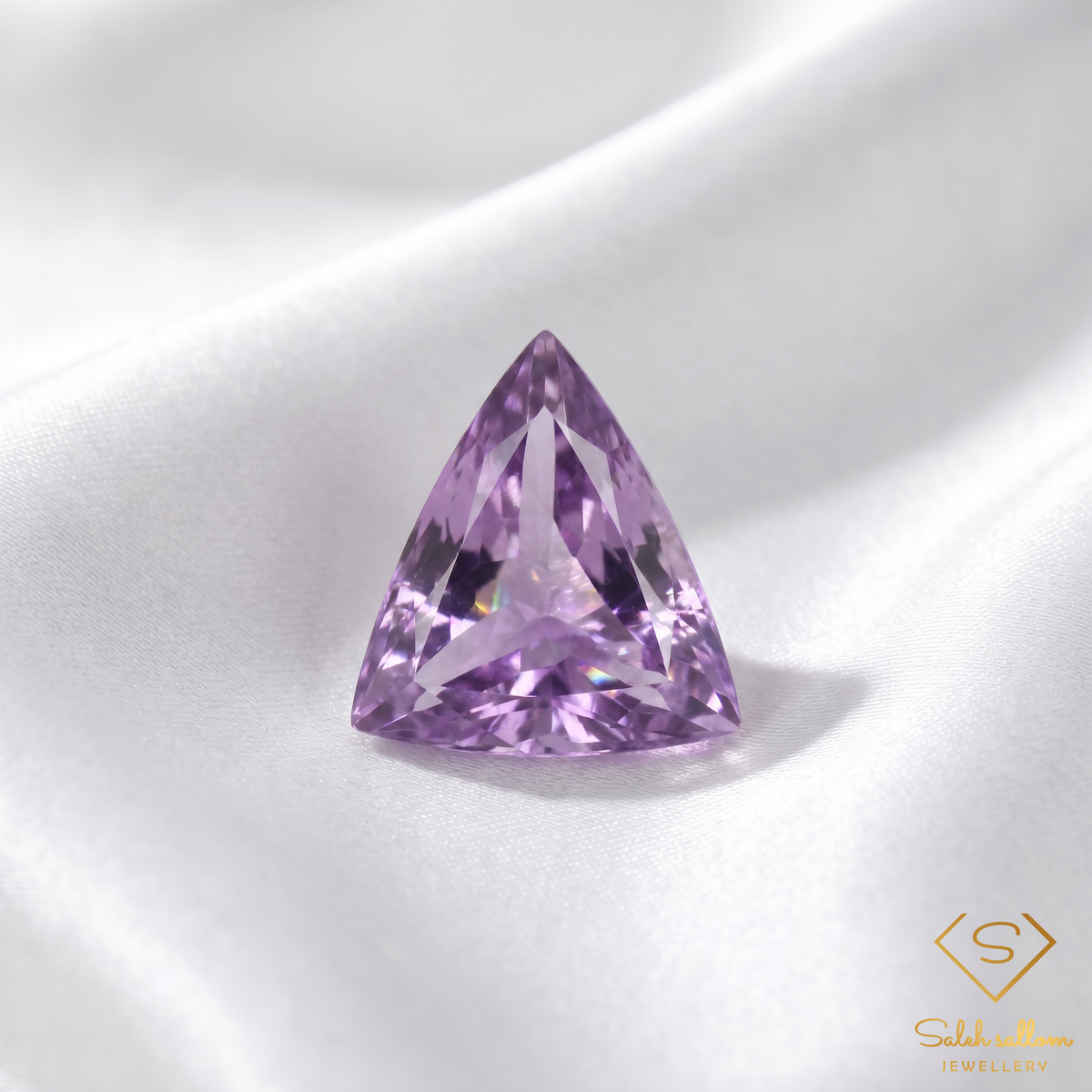 Natural Unheated Purple Amethyst Trillion Cut | 38.57 Carat Brazilian Amethyst | Exceptional Collector Gemstone
