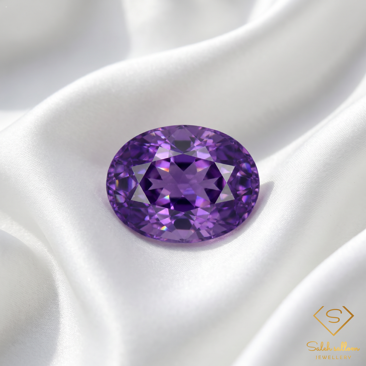Natural Amethyst | 15.66 Carat Oval Mixed Cut | Rich Purple Quartz Gemstone