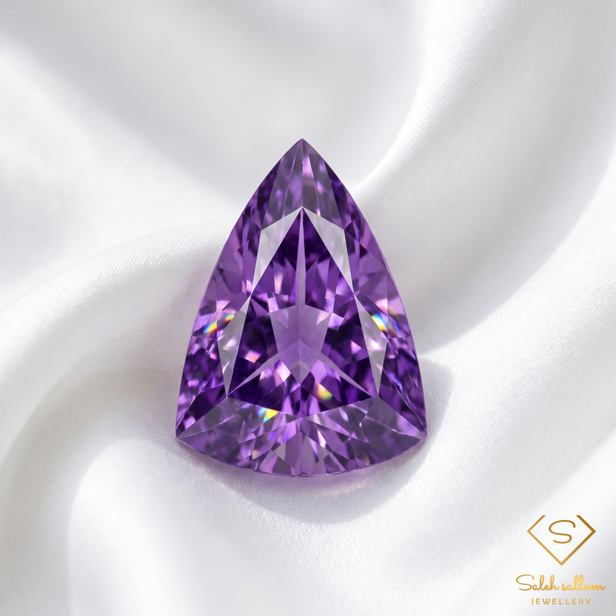 Natural Unheated Purple Amethyst Trillion Cut | 27.24 Carat Brazilian Amethyst | Collector Grade Gemstone