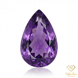 Natural Unheated Purple Amethyst Pear Cut | 21.40 Carat Premium Amethyst | Collector Gemstone