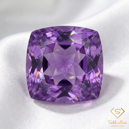 Natural Unheated Purple Amethyst Cushion Cut | 31.01 Carat Premium Amethyst | Collector Gemstone