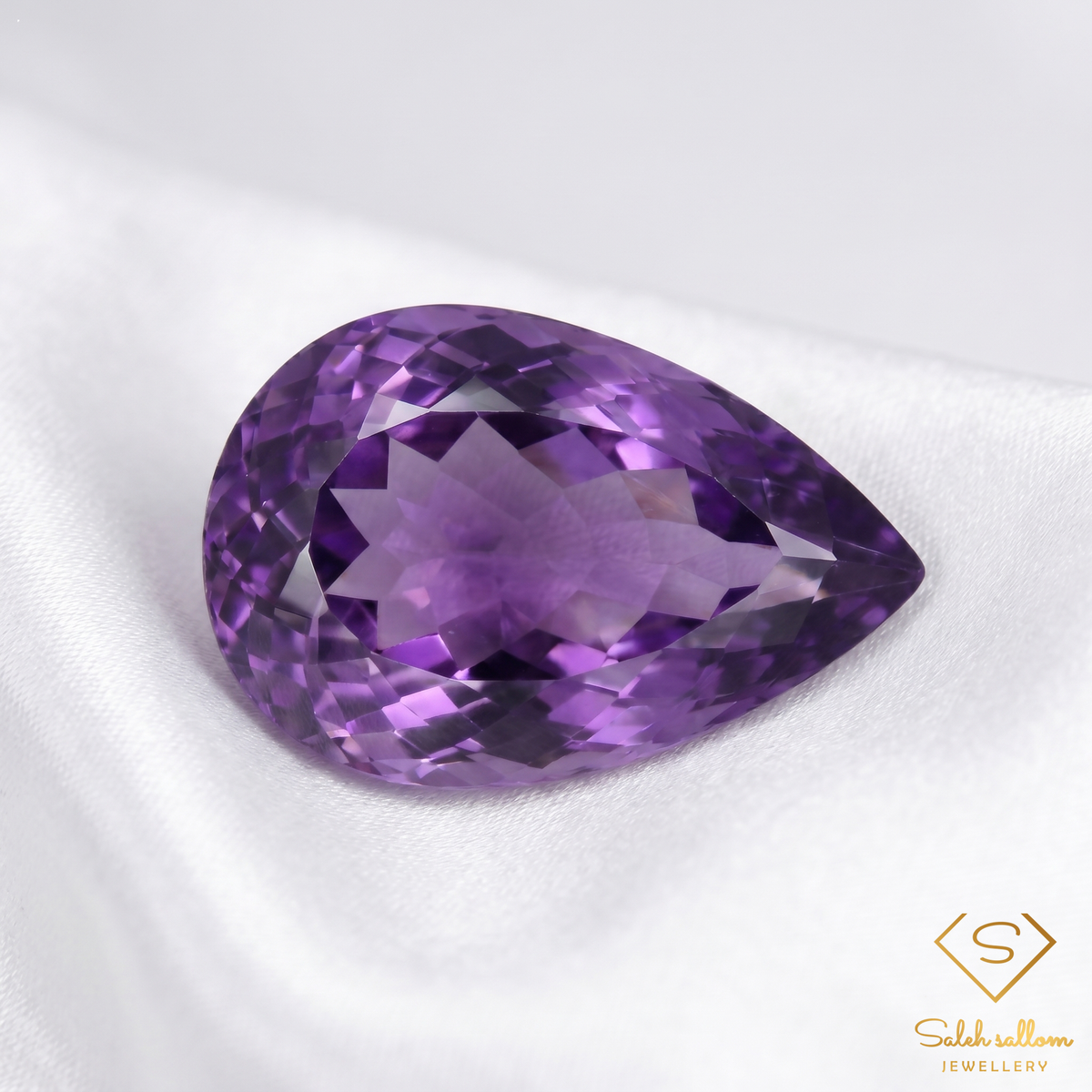 Natural Unheated Purple Amethyst Pear Cut | 21.40 Carat Premium Amethyst | Collector Gemstone
