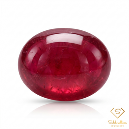 Natural Reddish Pink Sapphire Cabochon | 6.95 Carat Oval Cabochon Sapphire | African Origin | Heated & Glass-Filled Gemstone