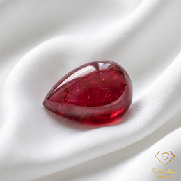 Natural Pink Sapphire Cabochon | 5.00 Carat Pear Cabochon Sapphire | Madagascar Origin | Heated & Glass-Filled Gemstone
