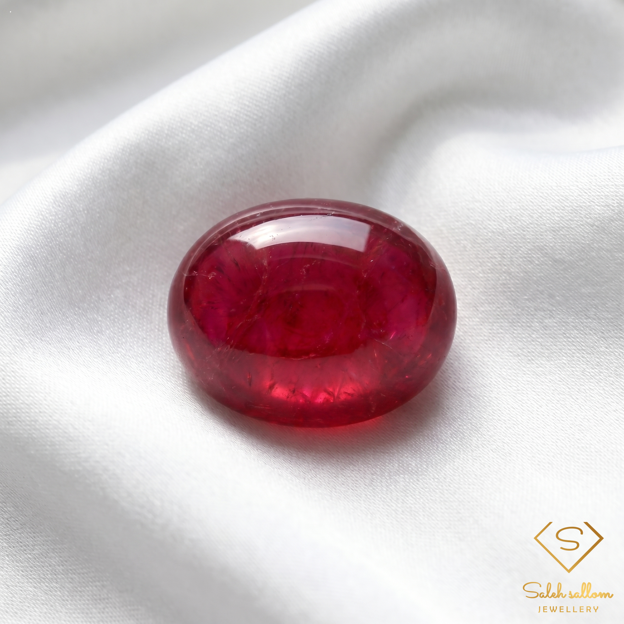 Natural Reddish Pink Sapphire Cabochon | 6.95 Carat Oval Cabochon Sapphire | African Origin | Heated & Glass-Filled Gemstone Secondary image