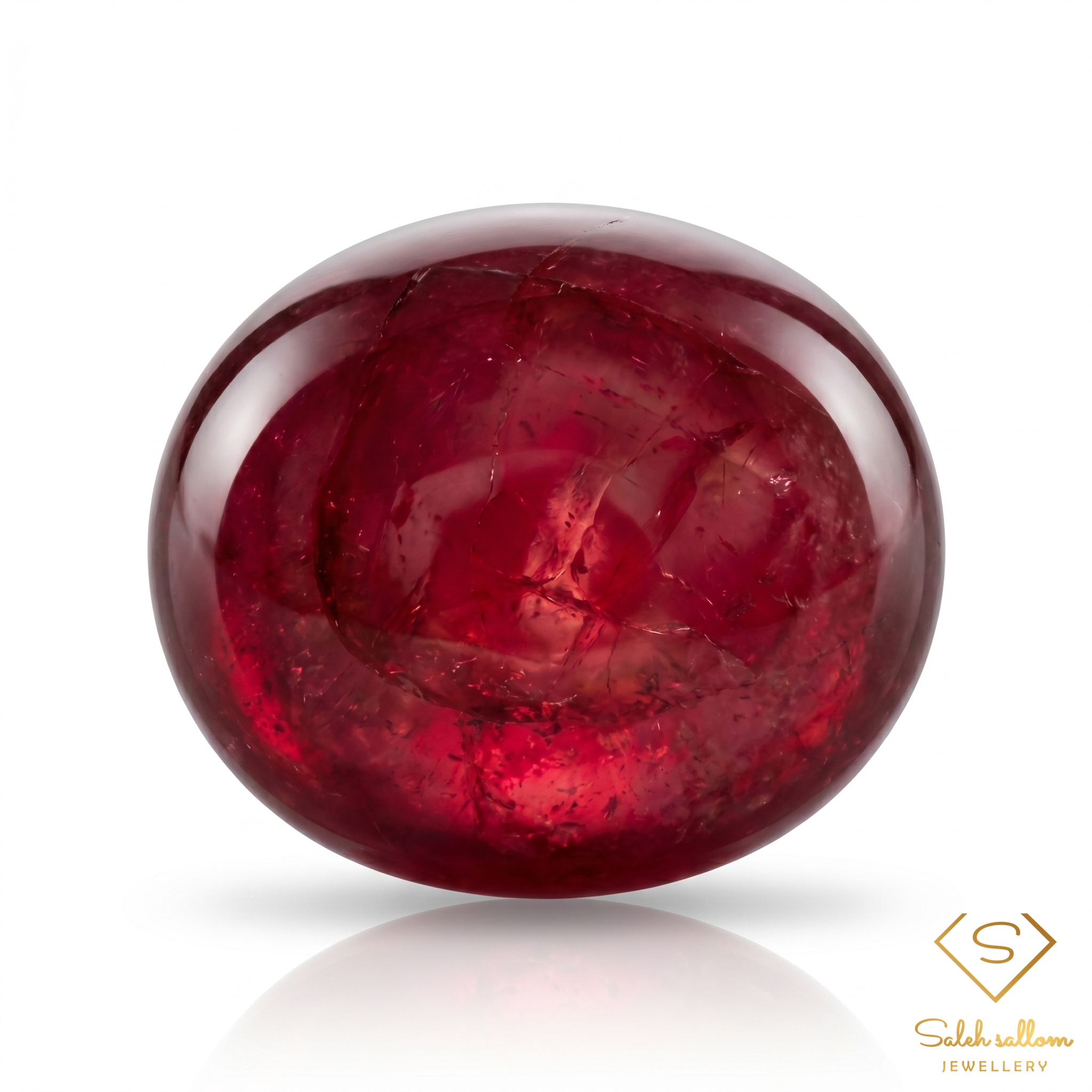 Natural Purplish Red 6-Ray Star Ruby | 5.41 Carat Oval Cabochon | Heated Glass-Filled Corundum