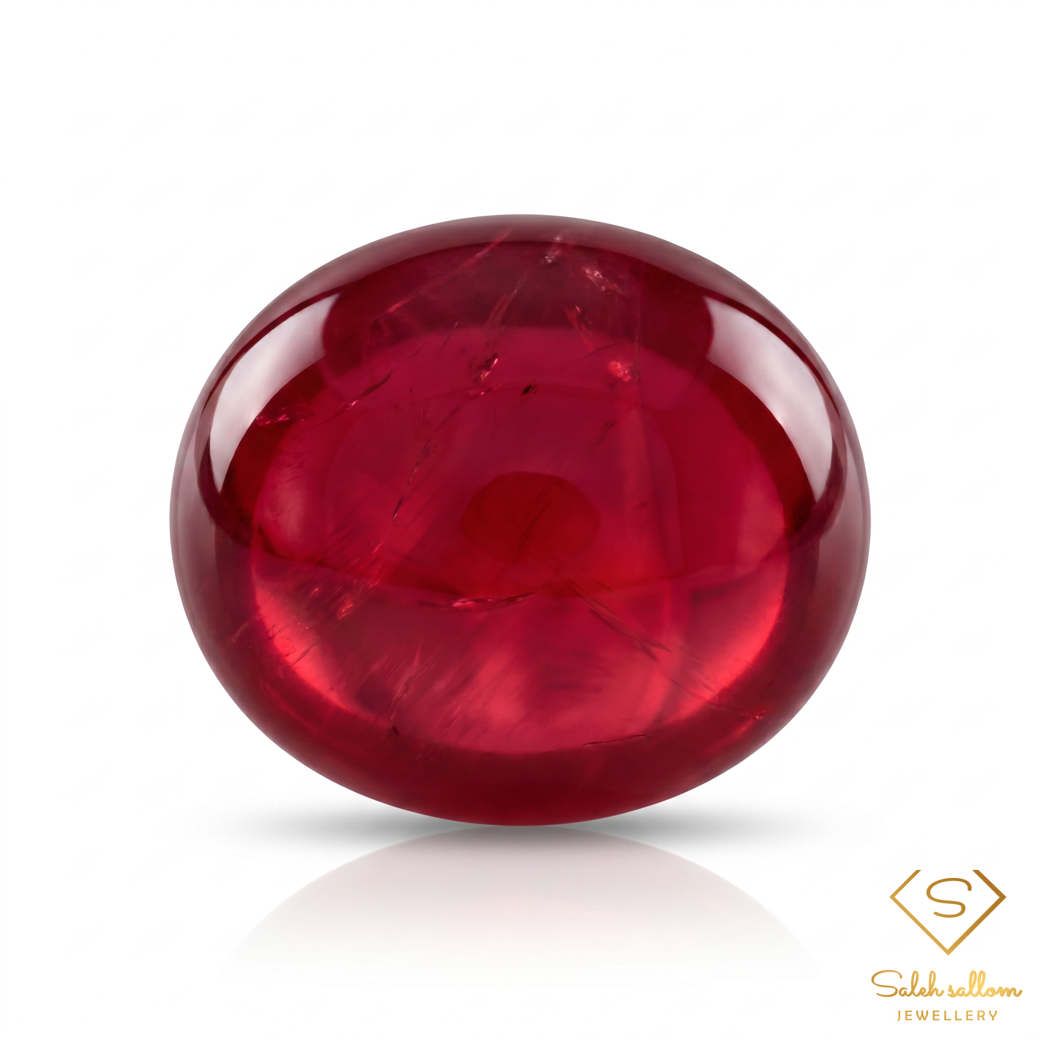 Natural Purplish Red Ruby Cabochon | 3.27 Carat Oval Ruby | Rich Transparent Red Gemstone Main image
