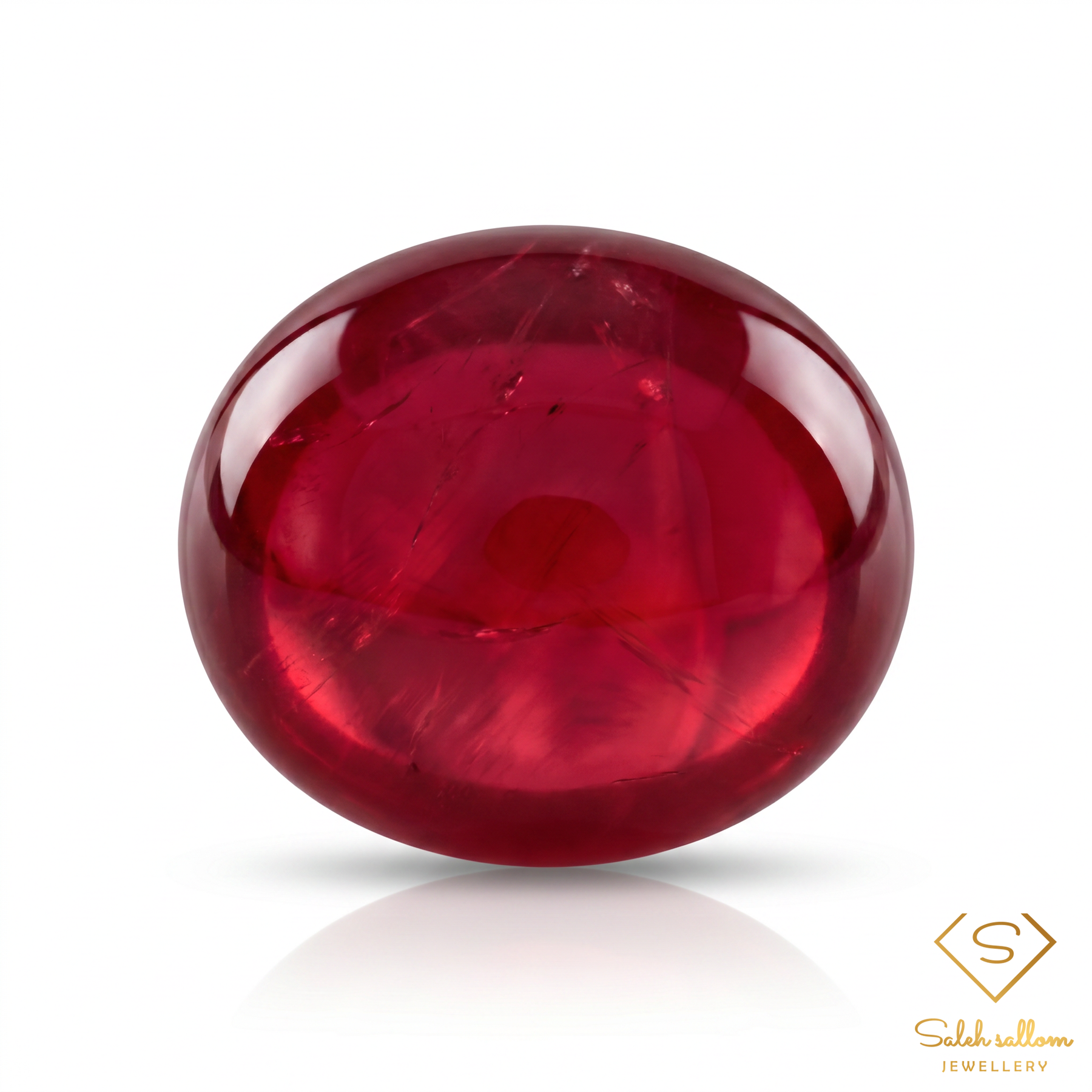 Natural Purplish Red Ruby Cabochon | 3.27 Carat Oval Ruby | Rich Transparent Red Gemstone