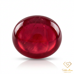 Natural Purplish Red Ruby Cabochon | 3.27 Carat Oval Ruby | Rich Transparent Red Gemstone