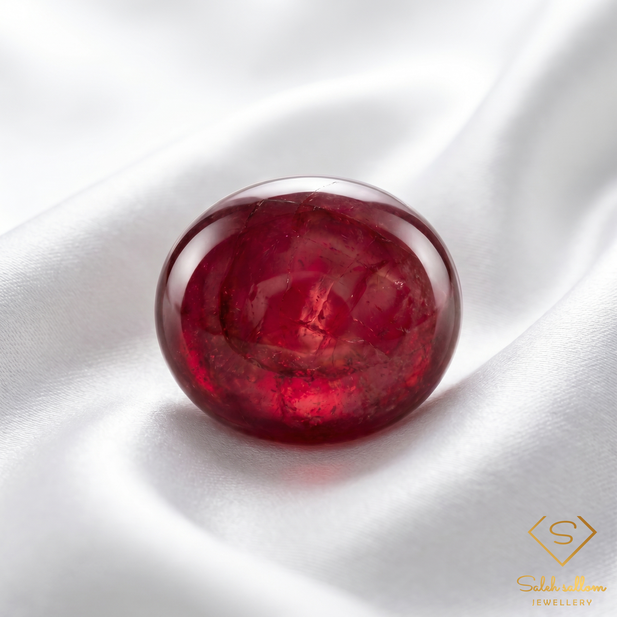 Natural Purplish Red 6-Ray Star Ruby | 5.41 Carat Oval Cabochon | Heated Glass-Filled Corundum